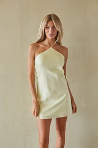 Anya Halter Satin Mini Dress