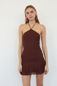 Angie Mesh Drop Waist Mini Dress