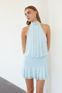 Journi High Neck Mesh Mini Dress