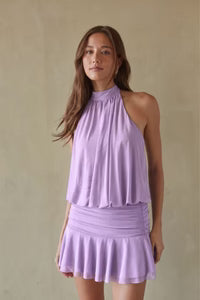 Journi High Neck Mesh Mini Dress