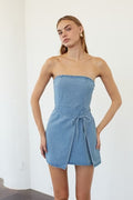 Linda Wrap Denim Mini Dress