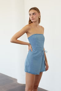 Linda Wrap Denim Mini Dress