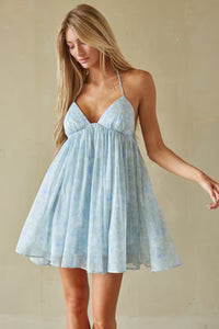 Maddie Floral Halter Mini Dress