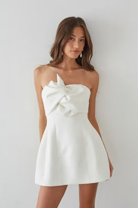 Alix Twist Front Bubble Mini Dress